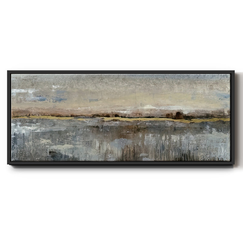 Abstract Marsh- Framed Canvas, 20" H x 50" W
