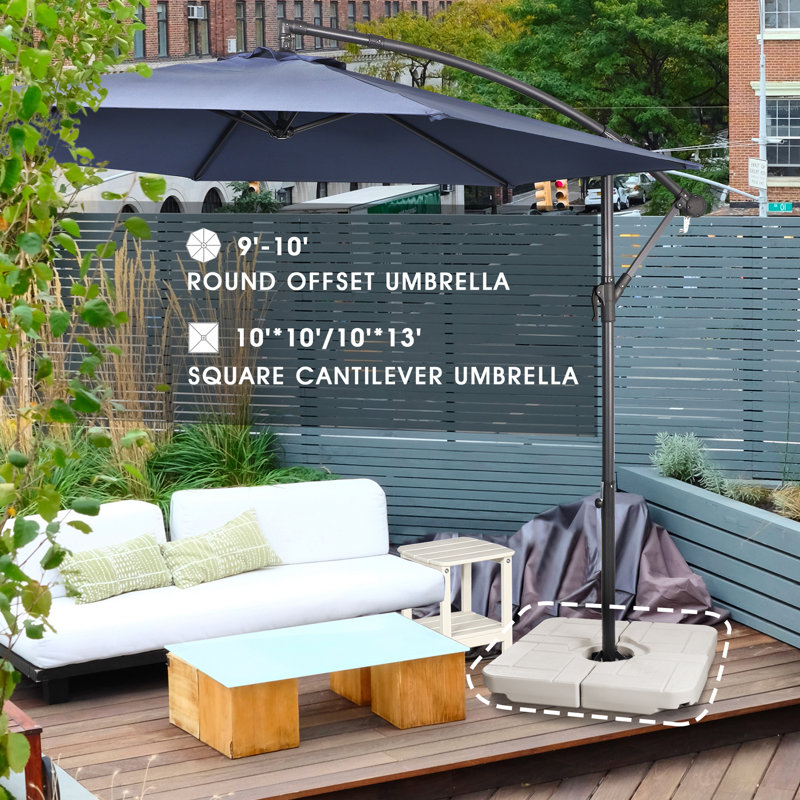 185 lb Base de parasol en plastique, Blanc