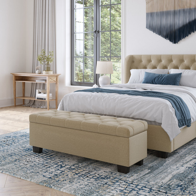 Banc de rangement en tissu
