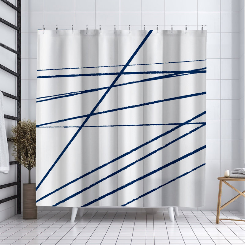 Coco Shower Curtain, Navy Blue