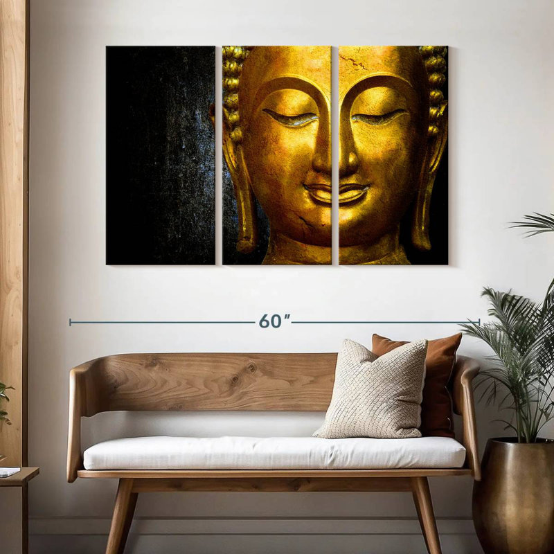 Adella Golden Buddha Statue, 32" H x 50" W