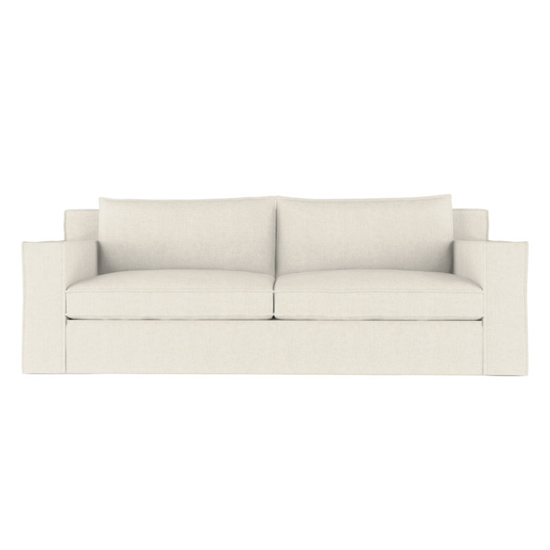 Causeuse Mulberry, Lin à tissage carré albâtre, H 33 po x l 72 po x p 45 po, Patiné