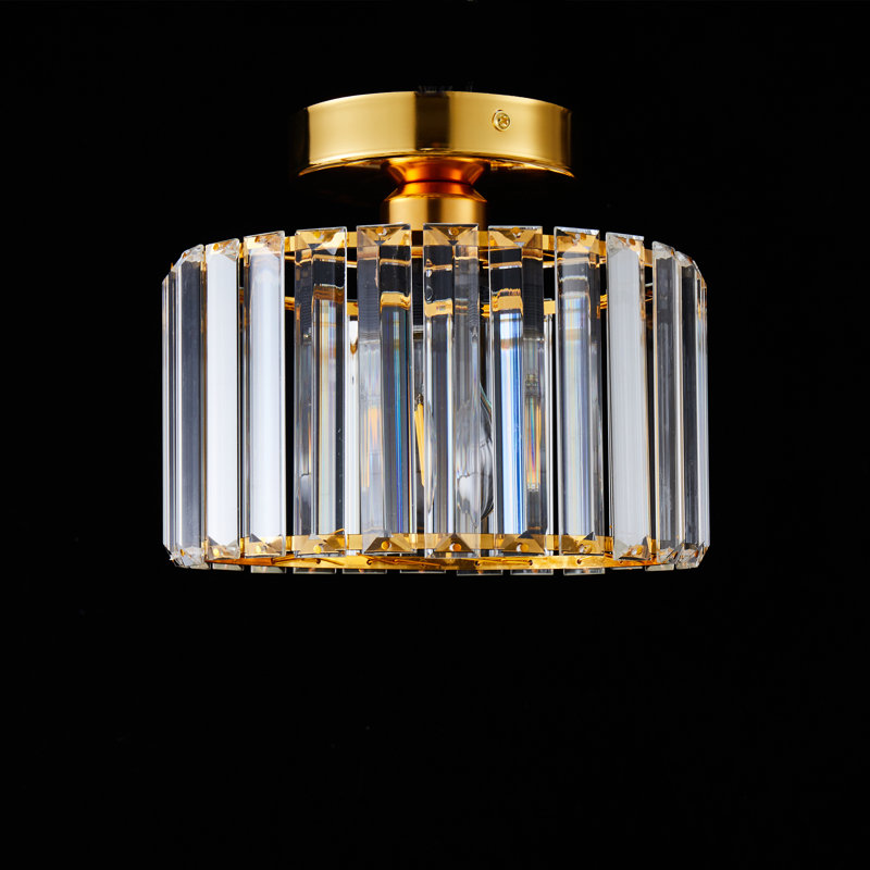 Lilyanka Crystal Semi Flush Mount, Gold