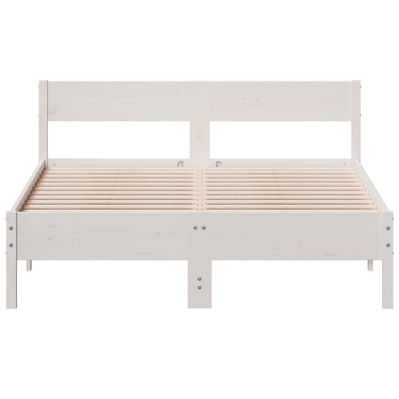 Anthoine Solid Wood Bed Frame, Small Double (4'), White