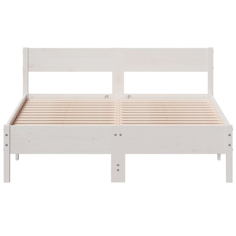 Anthoine Solid Wood Bed, White, Small Double (4')