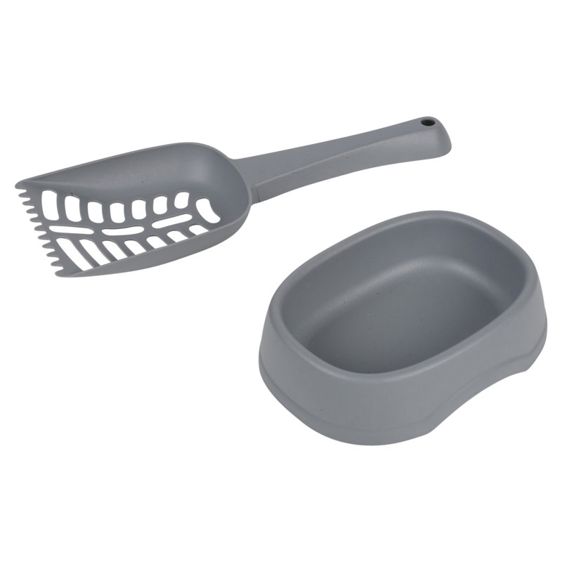 Woodstock Plastic Litter Box, Grey/Black