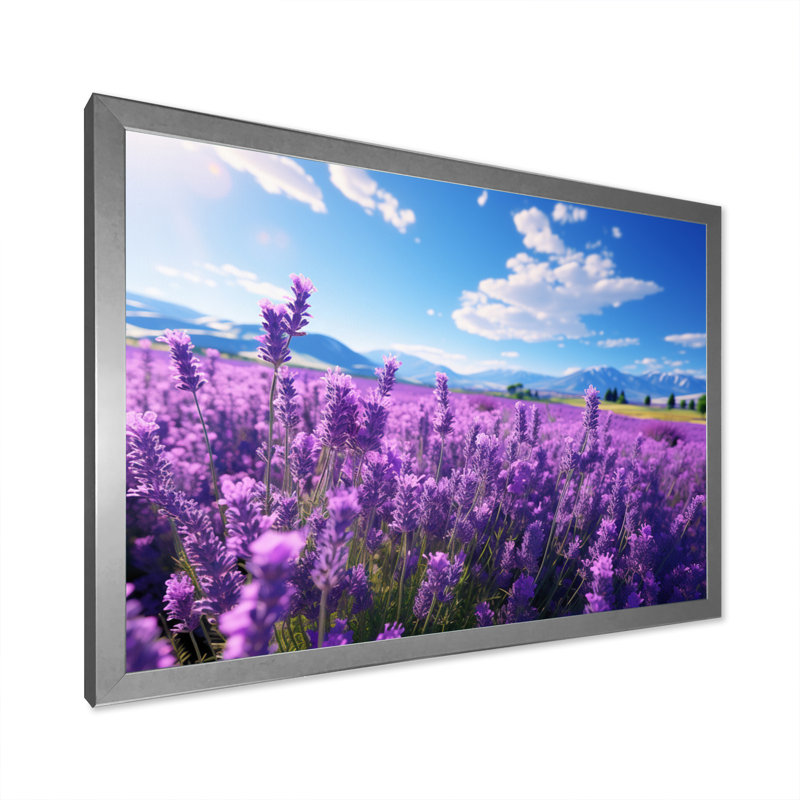 Brynnley fleurs sereine lavande II - impression, H 34 po x l 44 po x P 1,5 po, Cadre simple argenté