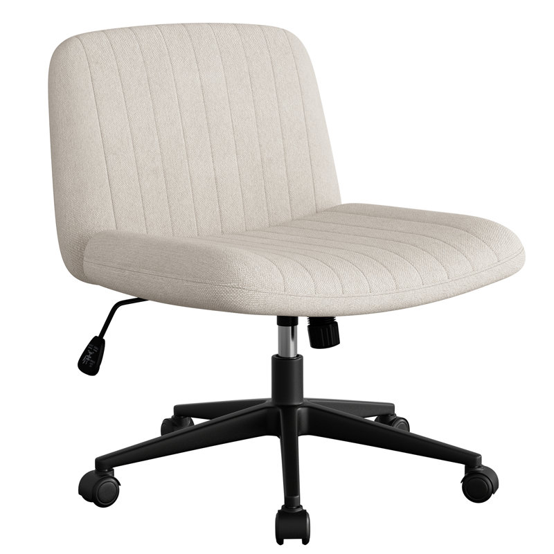 Criss-Cross Office Desk Chair With Wheels, Beige