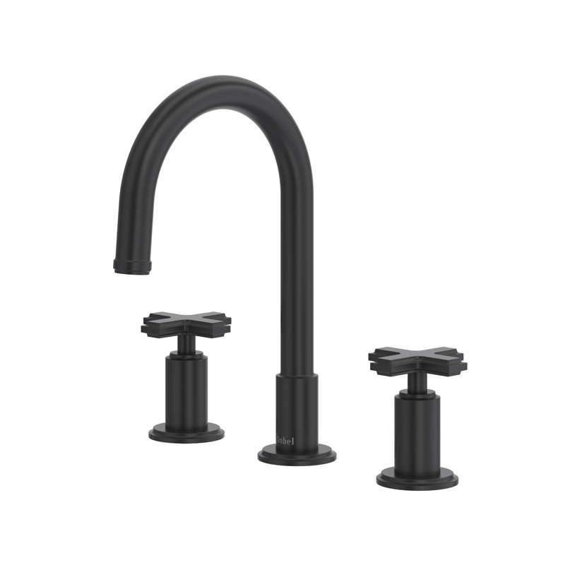 Manifesto Widespread Lavatory Faucet With C-Spout, Black