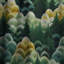 Motif de forêt vert et jaune - Rideau en velours bohémien - obscurcissant - 1 panneau-107575560