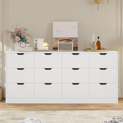 Commode 12 tiroirs pour la chambre à coucher, grande commode noire pour la chambre à coucher, longues commodes modernes avec tiroirs pour le salon, couloir