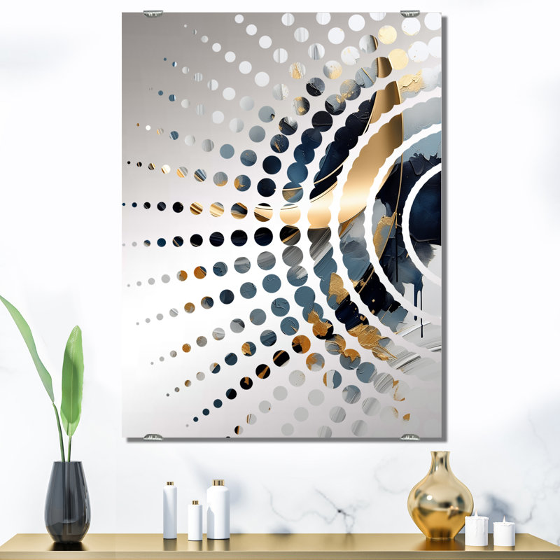 Thebes - Miroir mural fractal abstrait MIR137724, 40 po x 30 po