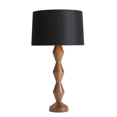 Crew Walnut Buffet Lamp (Black Shade)