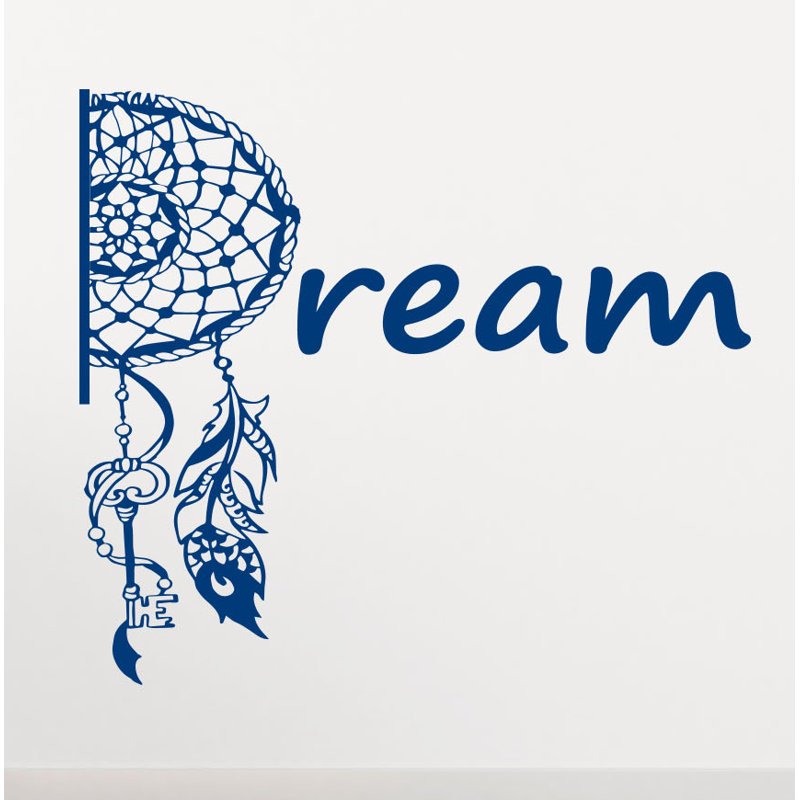 Décalcomanie murale mehndi rêve catcher, Bleu