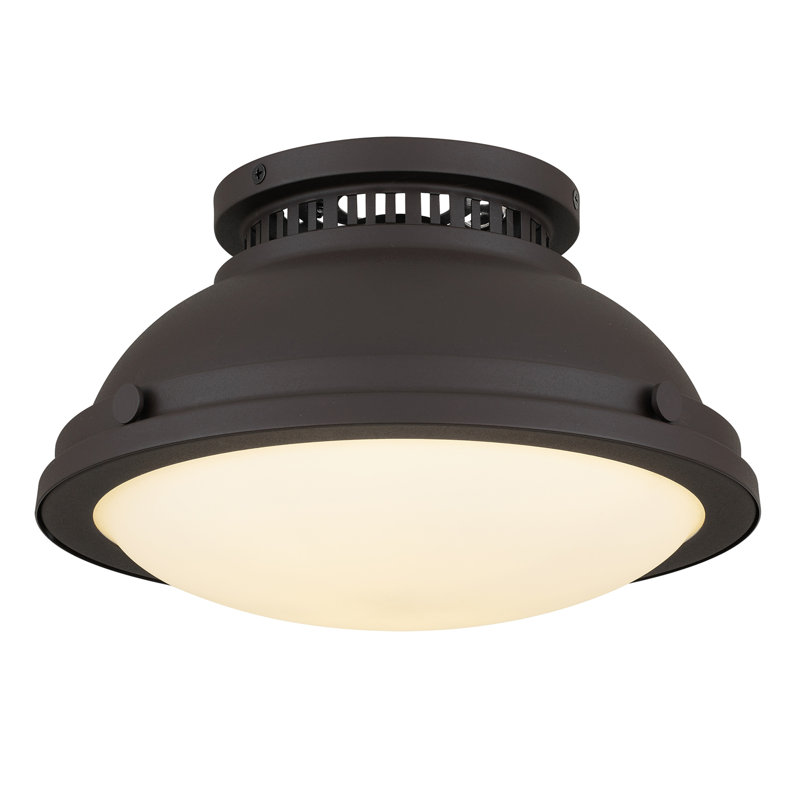 1-Light 11-in Dark Bronze Flush Mount