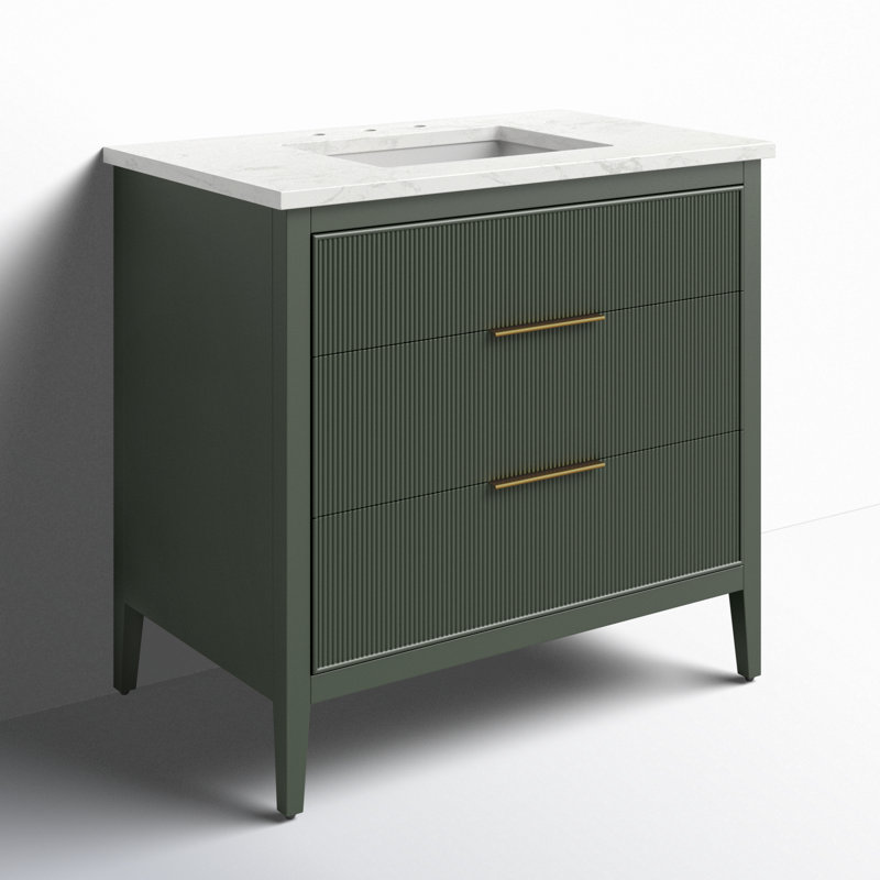 Emma 36" W Single Vanity, Vintage Green