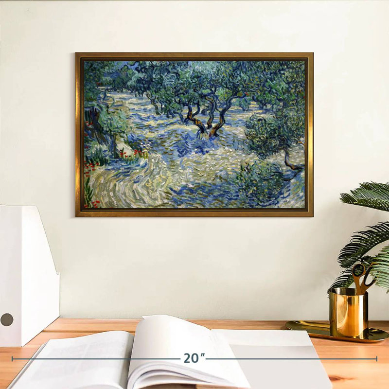 Olive Orchard 1889, 13 po x 9 po, Cadre flottant doré