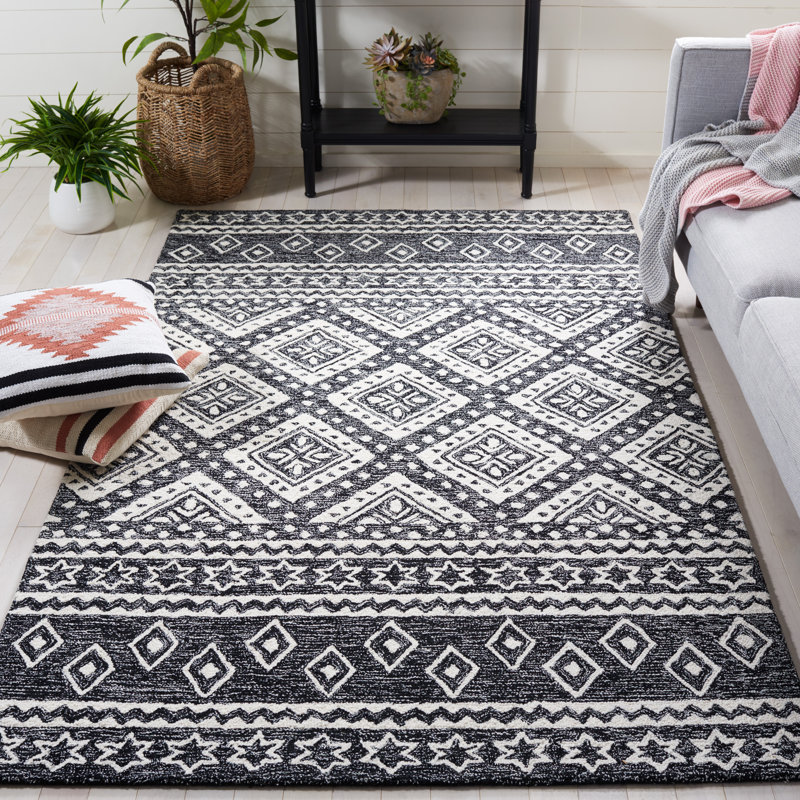 Tapis en laine et coton touffeté à la main Gratian, Rectangle 8 pi x 10 pi