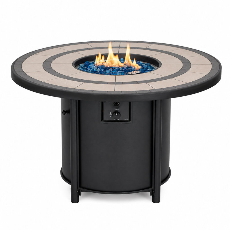 42 In. W Steel Round Propane Fire Pit