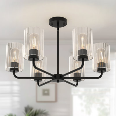 Afelien 6-Light Flush Mounted Pendant Lighting Chandelier For Hallway Loft Kitchen Bar Close To Ceiling