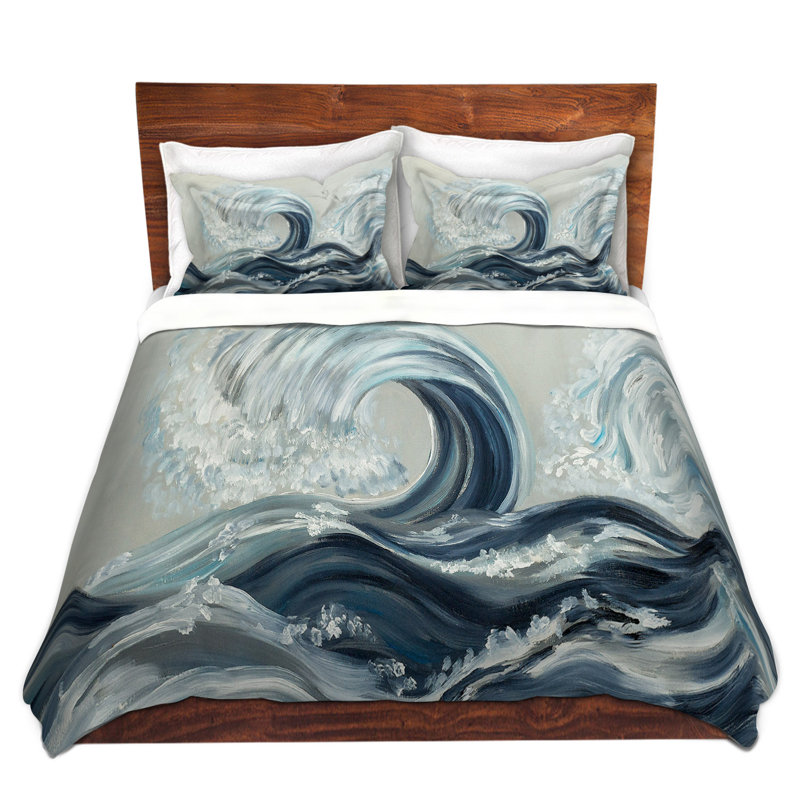 Duvet Cover, Queen Duvet Cover + 2 Standard Shams, Blue/Grey/White