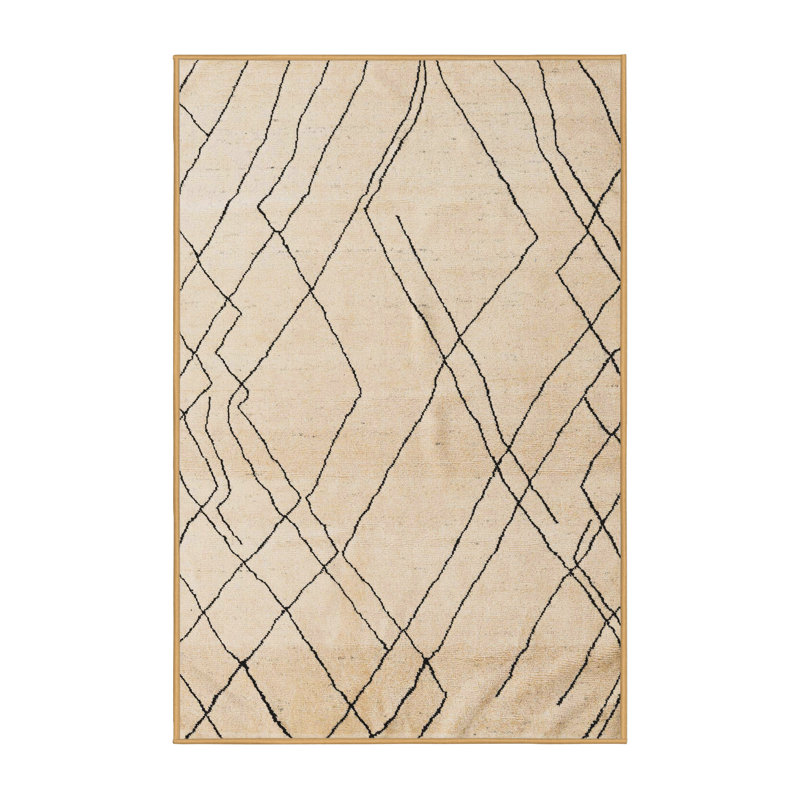 Wool Abstract Indoor Rug, Rectangle 3' x 5'