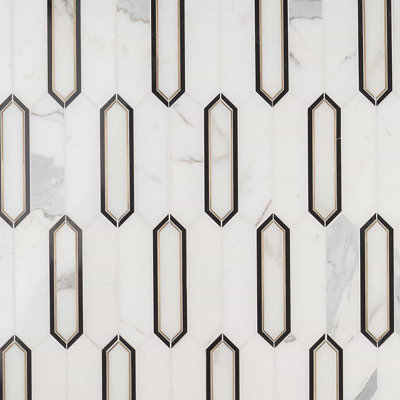 Zeus 1.93 in. x 7.62 in. Glossy Marble Tile