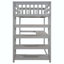 Lit mezzanine simple avec tablettes de rangement, gris