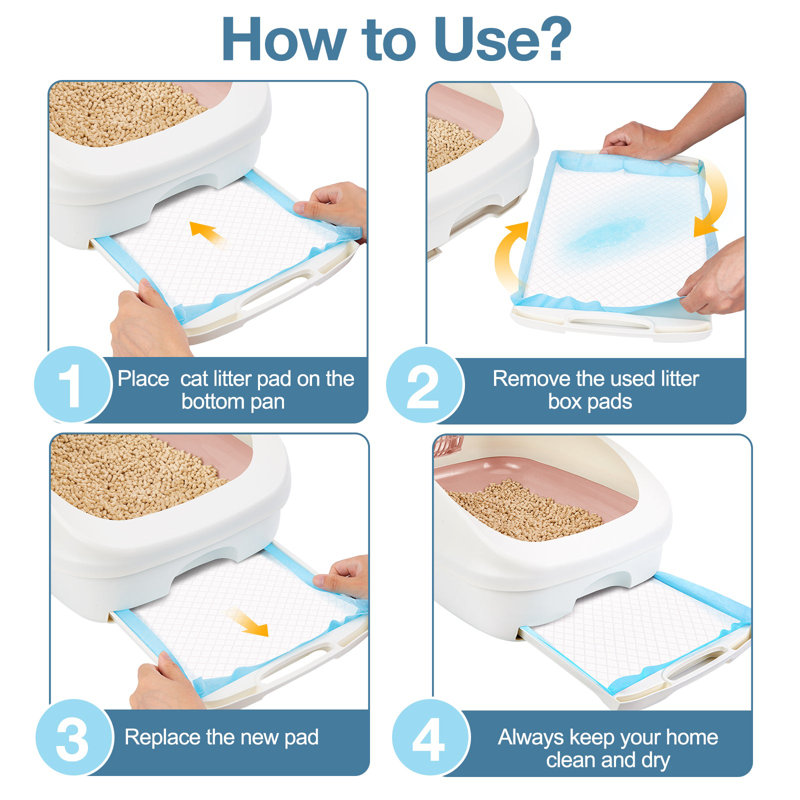 20Pcs Cat Litter Mat with 6-Layer Leak-Proof Design
