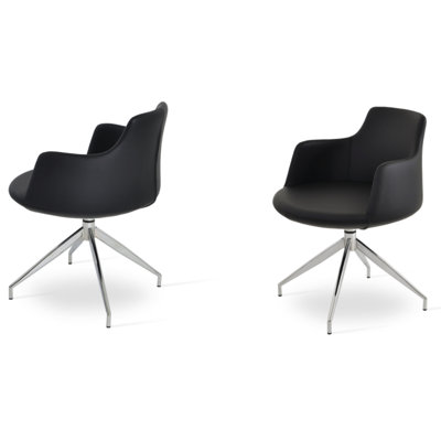 Dervish Upholstered Solid Back Arm Chair