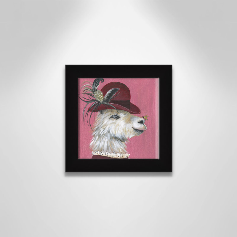 Art sur toile llama, H 10 po x l 10 po x P 0,625 po, Cadre noir