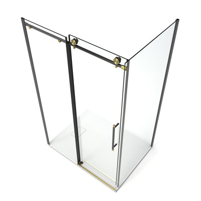 Kathey 48" W x 36" D Corner Semi-Framed Shower Enclosure