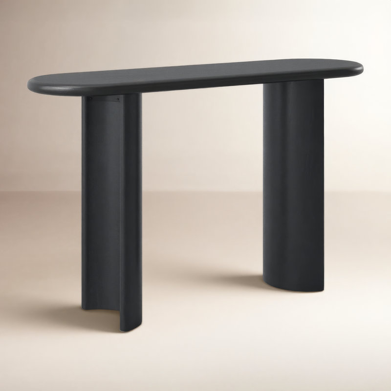 Paden 51'' W Solid Wood Console Table, Aged Black