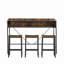 Console 59 po avec prise de courant et lumière DEL, 3 tabourets de selle-1441797699