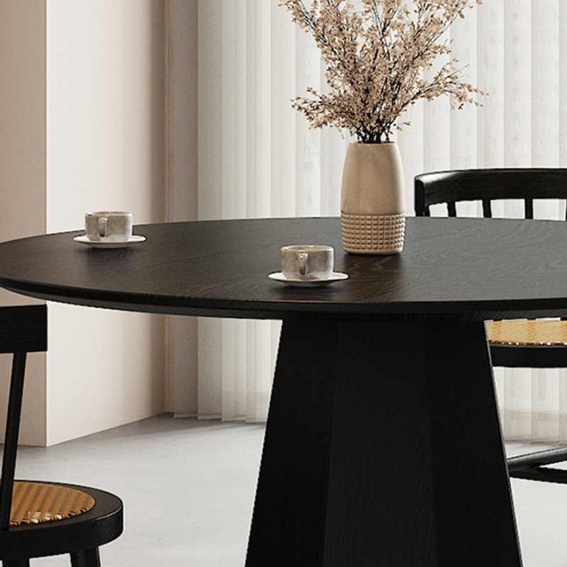 Ash Round Solid Wood Dining Table, 29.52”H x 55.11”L x 55.11”W