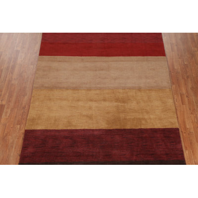 All-Over Striped Gabbeh Modern Area Rug 7x10