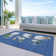 Machine Washable Indoor/Outdoor Christmas Snowman Xhevrie Navy Rug