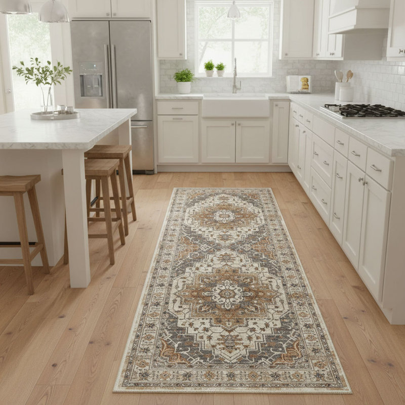 Tapis de couloir de cuisine lavable à poils courts, 2' x 6' (Runner)