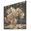 Hortensia baroque blanc et doré - hydrangées sur bois de pin naturel-1266308064