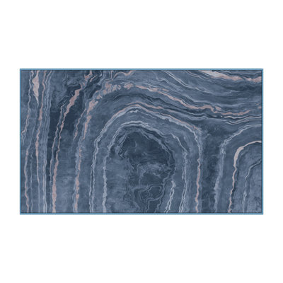 Machine Washable Blue Area Rug