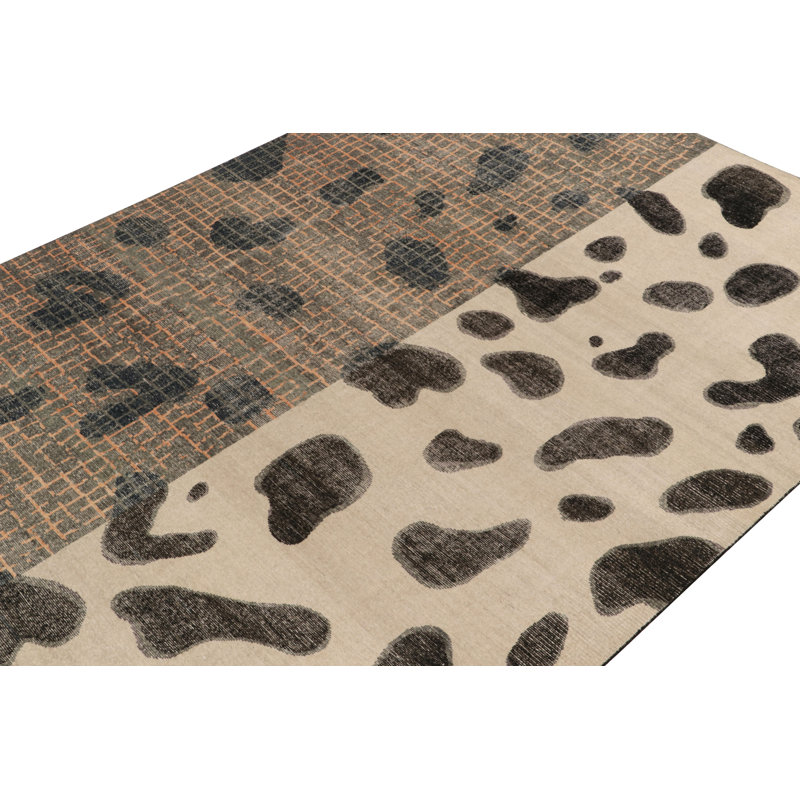 Distressed Homage Wool Abstract Area Rug, Rectangle 12' x 18'