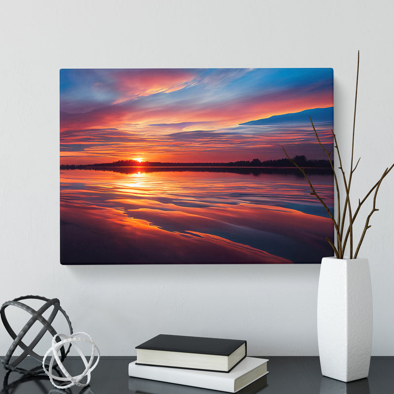 Lively Seascape At Sunset - Wrapped Canvas, 35cm H x 50cm W x 3cm D
