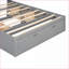 Grand lit plateforme en bois de pin avec tête de lit avec rangement et 4 tiroirs Range-chaussures - aucun sommier nécessaire, gris