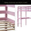 Lit mezzanine simple haut, lit mezzanine en bois d'hévéa avec garde-corps de sécurité, bureau intégré, échelle-117529977