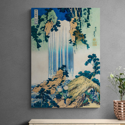 Yoro Waterfall In Mino Province by Katsushika Hokusai - Wrapped Canvas Print