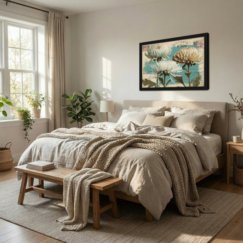 Plantes et fleurs, art floral rétro, H 24 po x l 36 po