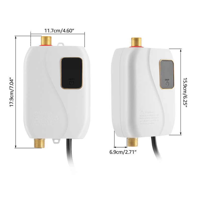 3000w Tankless Hot Water Heater - Instant Electric Shower And Kitchen Water Heating Solution With Advanced Technology