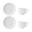 Mikasa Chalk Porcelain Espresso Cups and Saucers, 90ml, White