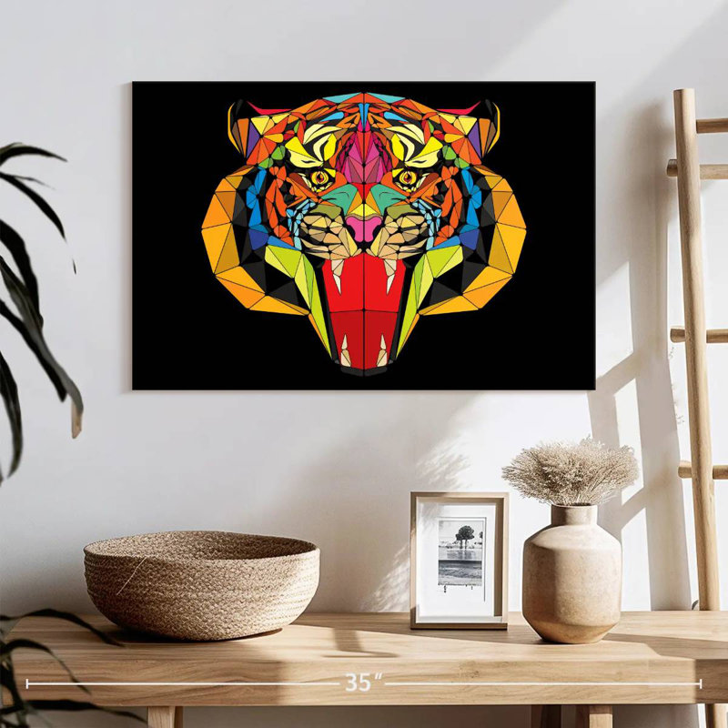 Tigre géométrique Brampt, H 32 po x l 48 po