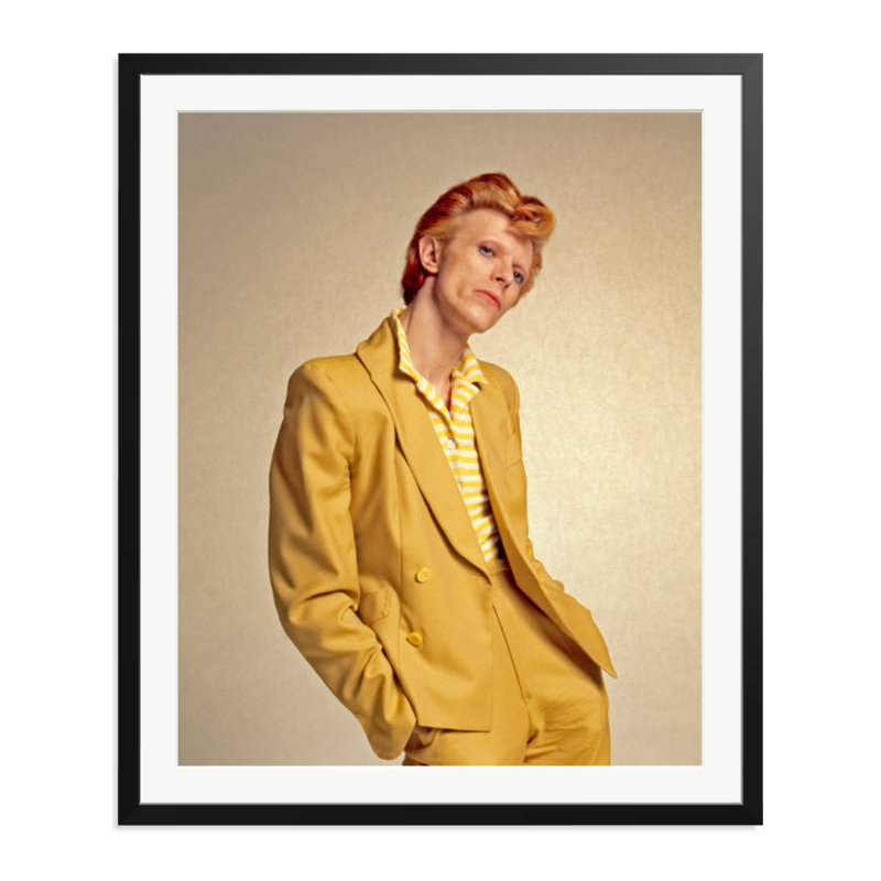 David Bowie in Yellow Suit, Black, 38" H x 32" W